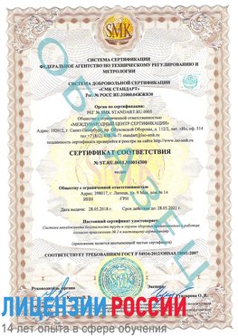 Образец сертификата соответствия Семикаракорск Сертификат OHSAS 18001